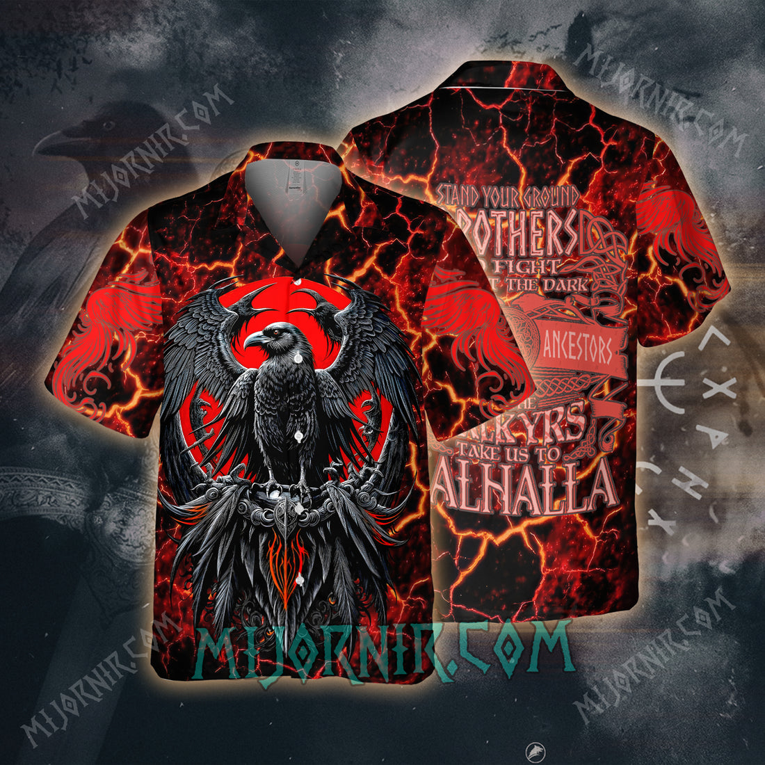 Fire Raven - Viking Hawaiian Shirt