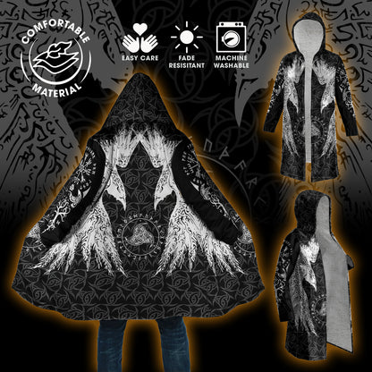 Huginn And Muninn - Viking Hooded Cloak