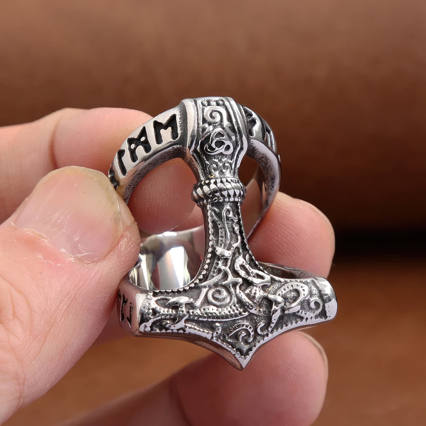 Odin's Hammer Viking Ring