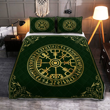 Golden Vegvisir - Viking Quilt Set