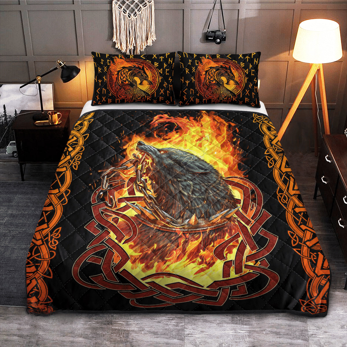 Fire Fenrir - Viking Quilt Set