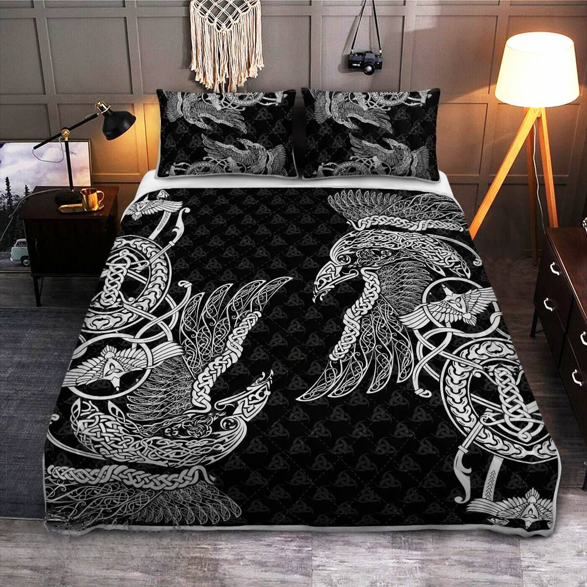 Raven Celtic Norse  - Viking Quilt Set