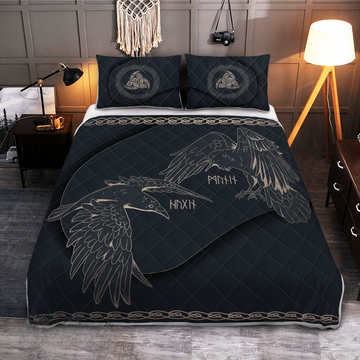 Odin's Raven Rune - Viking Quilt Set