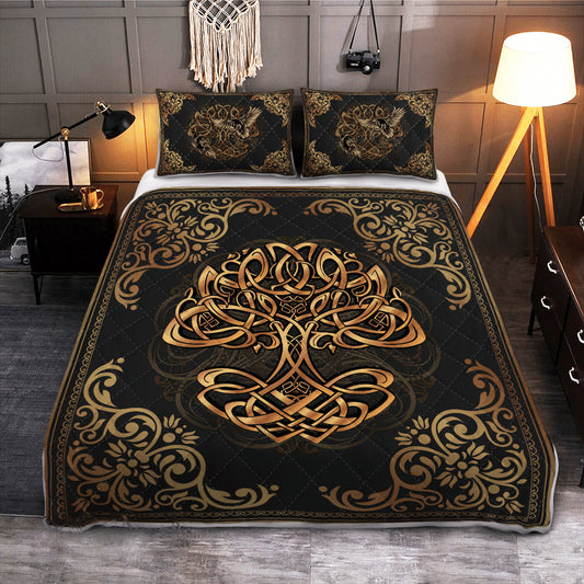 Golden Yggdrasil - Viking Quilt Set