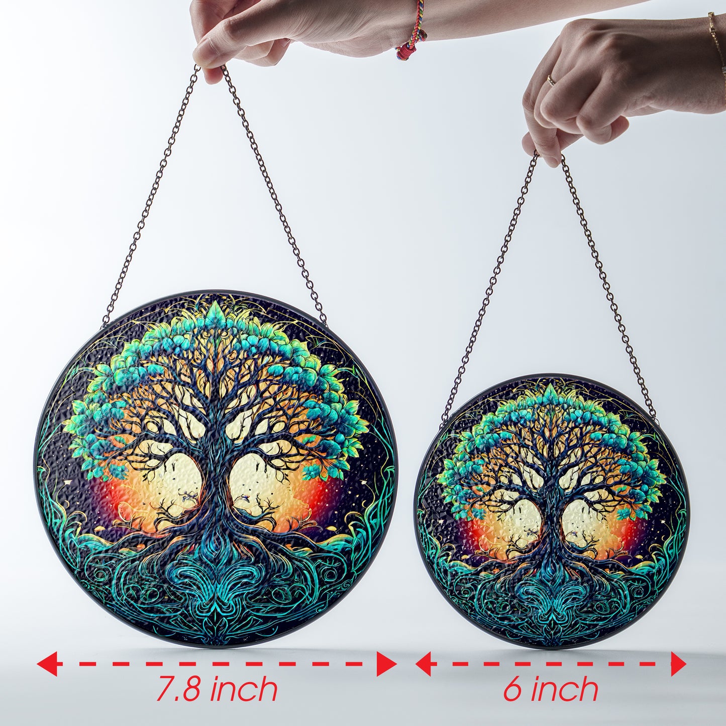 Celestial Yggdrasil - Viking Stained Glass Hanging Ornament