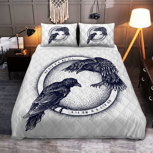 Huginn and Muninn Raven - Viking Quilt Set