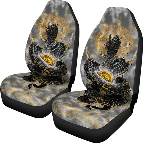 Golden Jormungandr - Viking Car Seat Cover