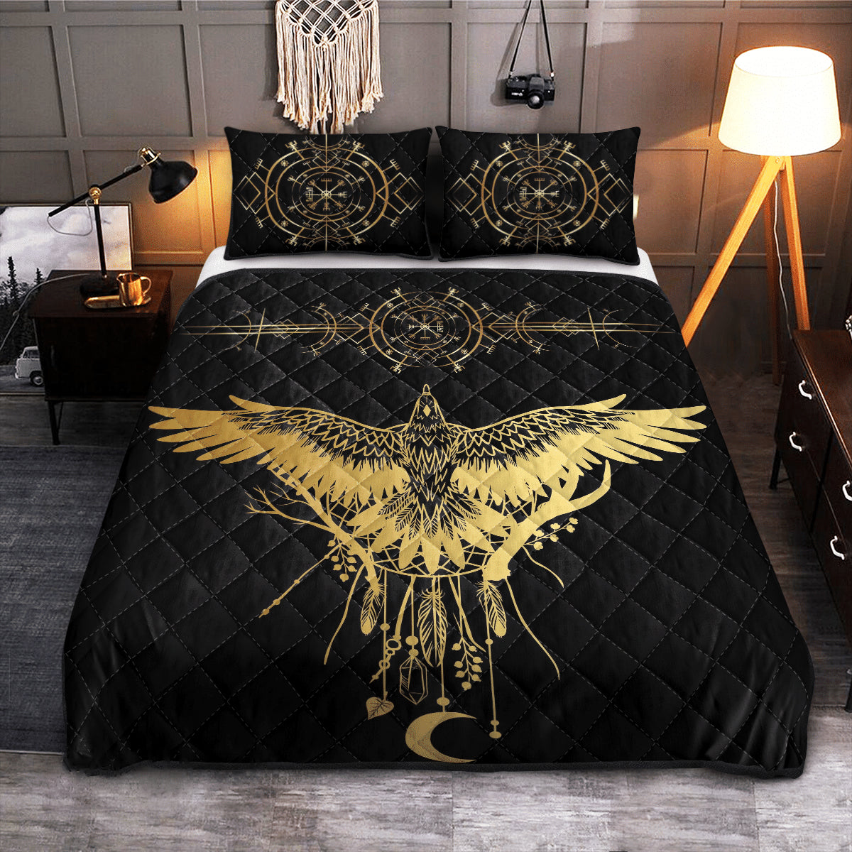 Golden Raven - Viking Quilt Set