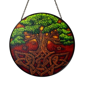 Celtic Yggdrasil - Viking Stained Glass Hanging Ornament