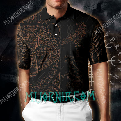 Norse Raven Viking Polo Shirt - All-Over Print Casual Wear