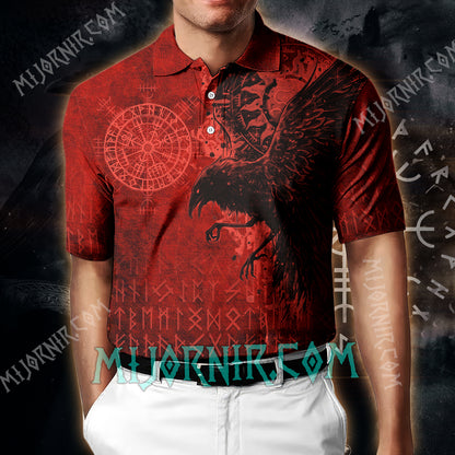 Odin's Raven Ancient Runes Polo shirt