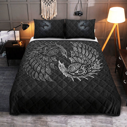 Huginn And Muninn Celtic - Viking Quilt Set