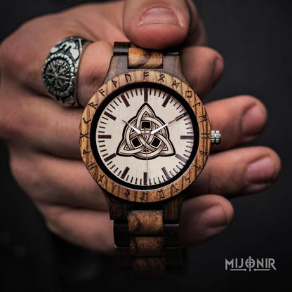 Viking Runic Wooden Watch