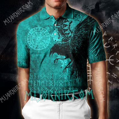 Odin's Raven Ancient Runes Polo shirt