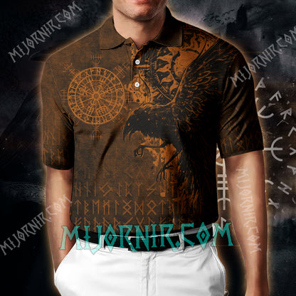 Odin's Raven Ancient Runes Polo shirt