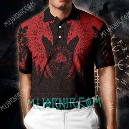 Red Huginn And Muninn - Viking Polo Shirt