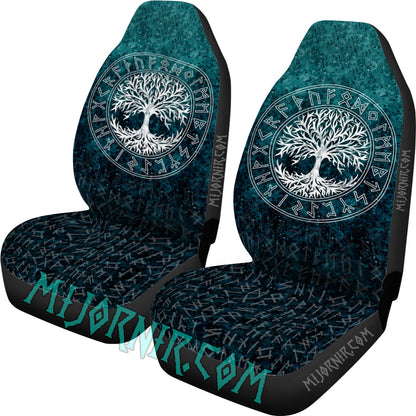 Yggdrasil Rune Shield - Viking Car Seat Cover