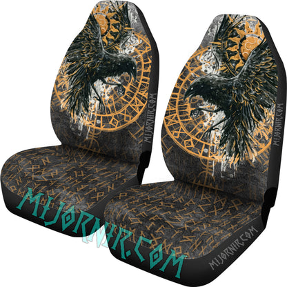 Black Raven of Odin - Viking Car Seat Cover