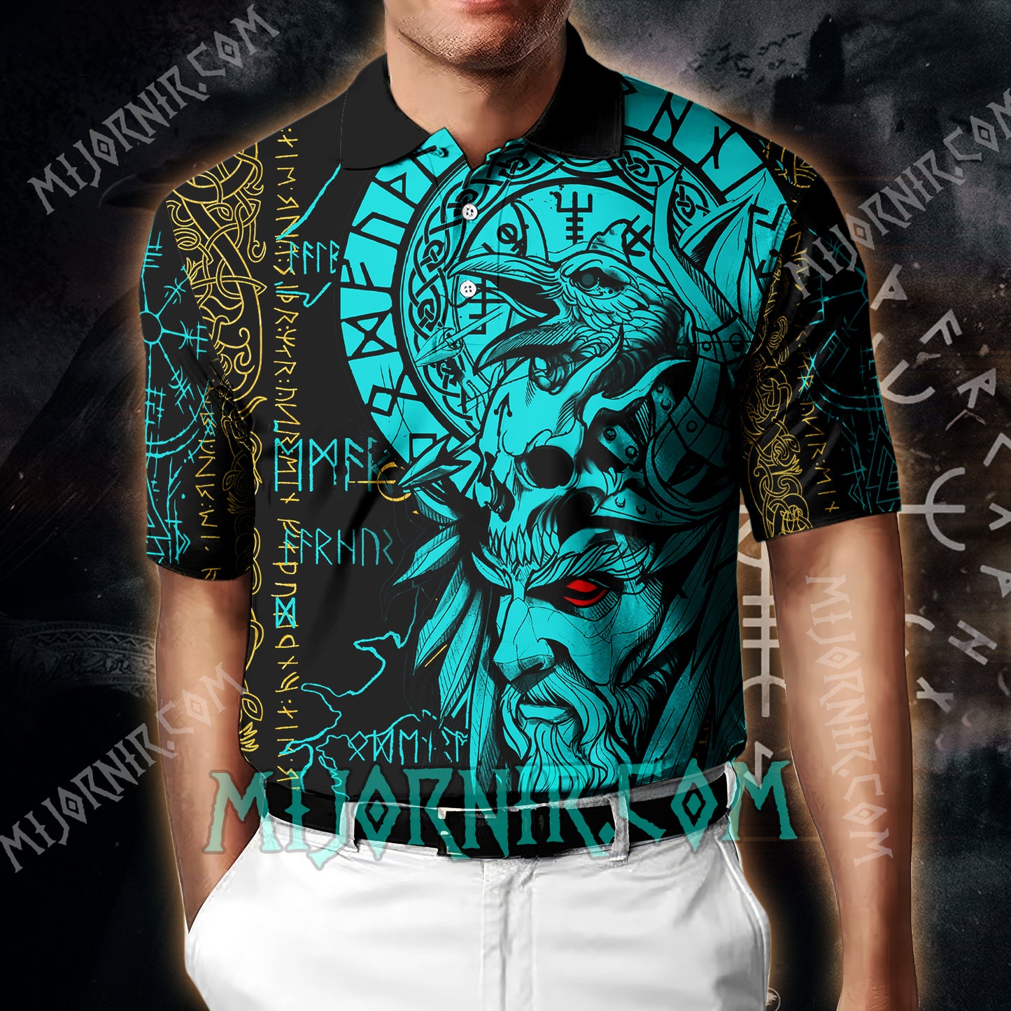 Odin's Gaze Runes - Viking Polo Shirt