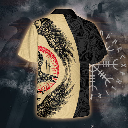 Nordic Raven Rune  – Hawaii Shirt