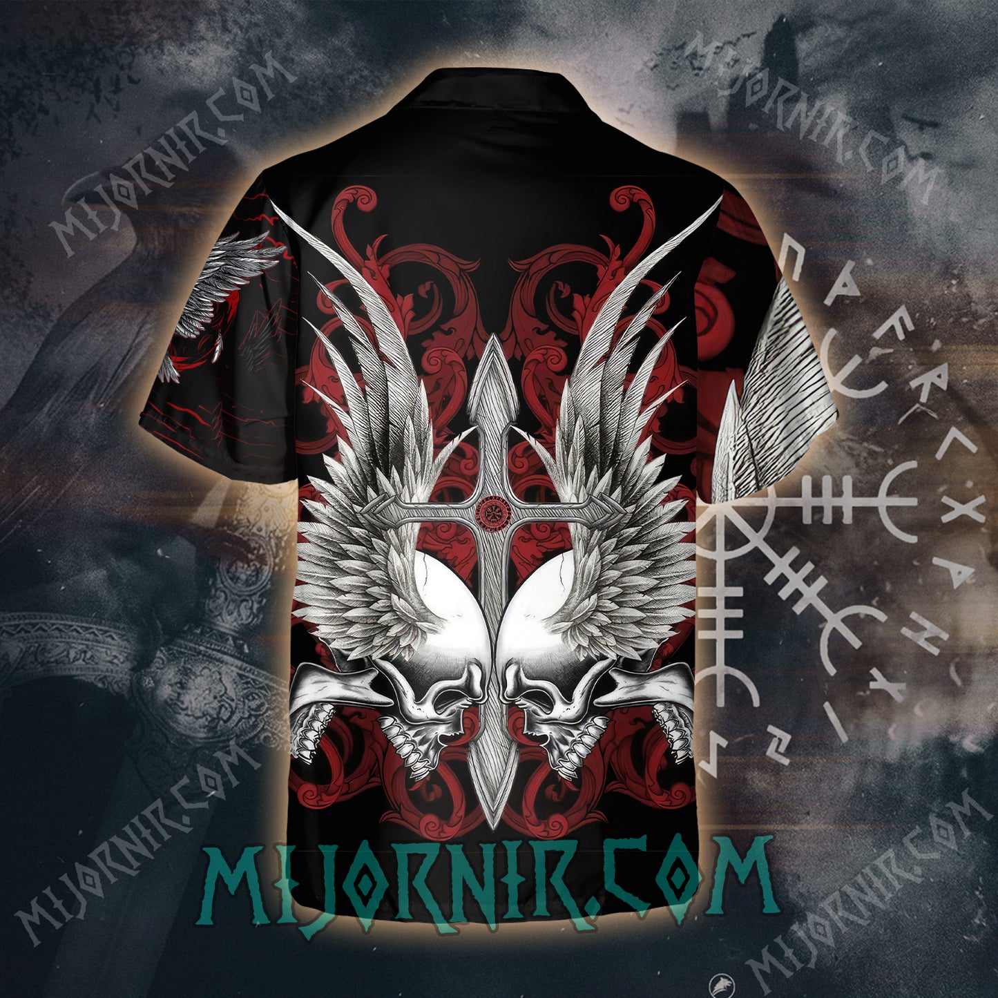 Raven Skull Sigil Viking – Hawaiian Shirt