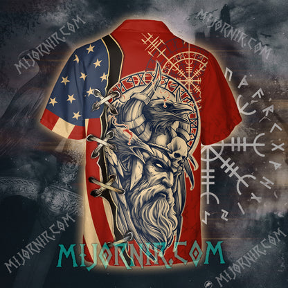 Odin's Gaze Patriotic Viking – Hawaii Shirt