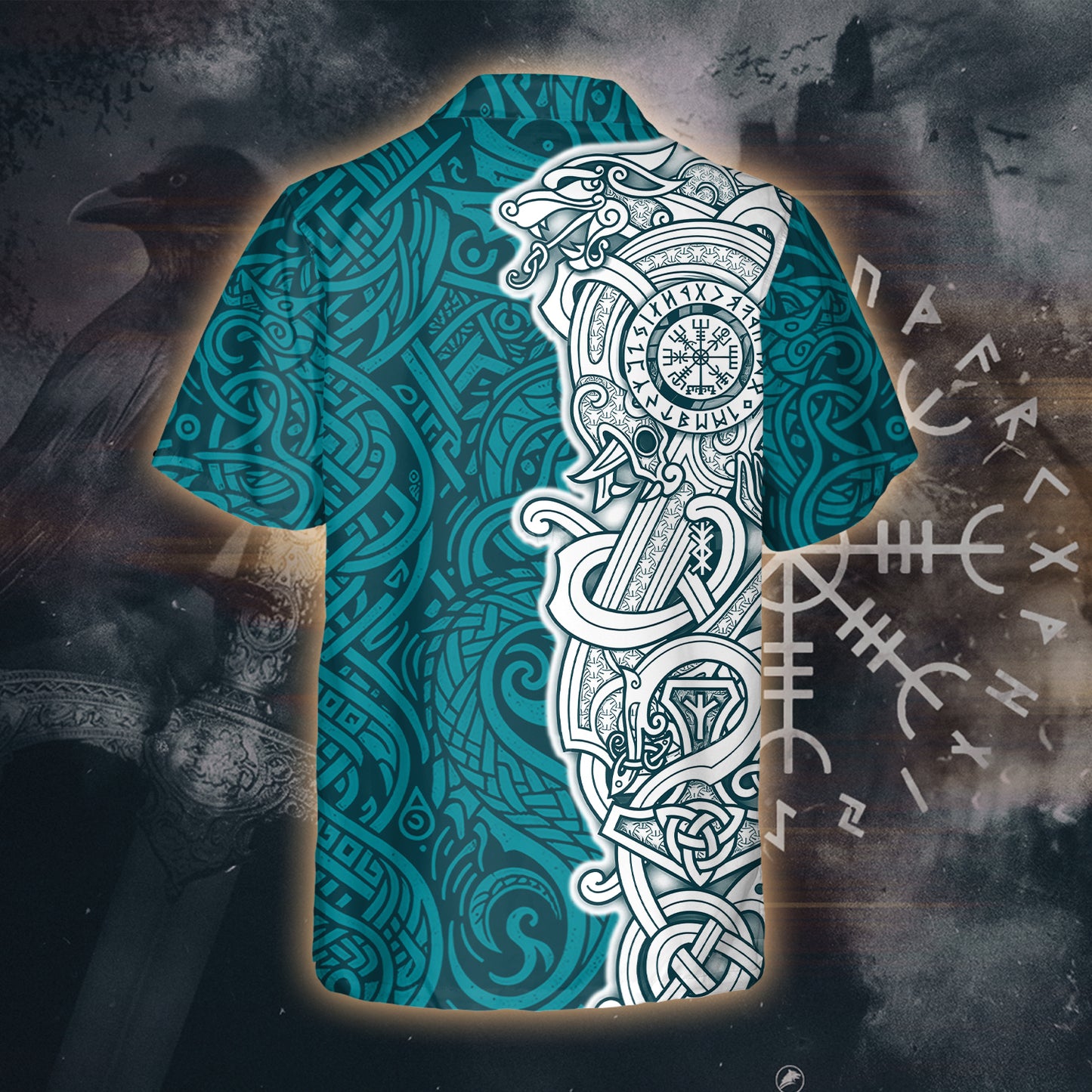 Viking Runes Hawaii Shirt - Nordic Saga Style