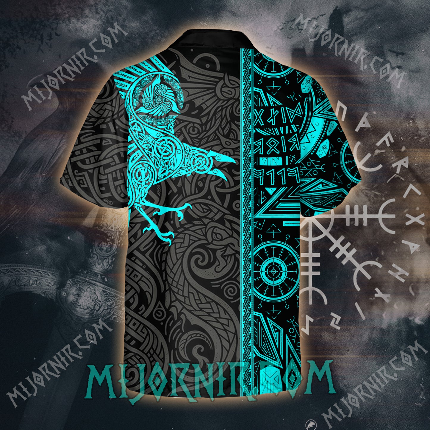 Mystic Raven Neon Viking – Hawaii Shirt