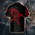 Odin's Crimson Messenger Hawaiian Shirt