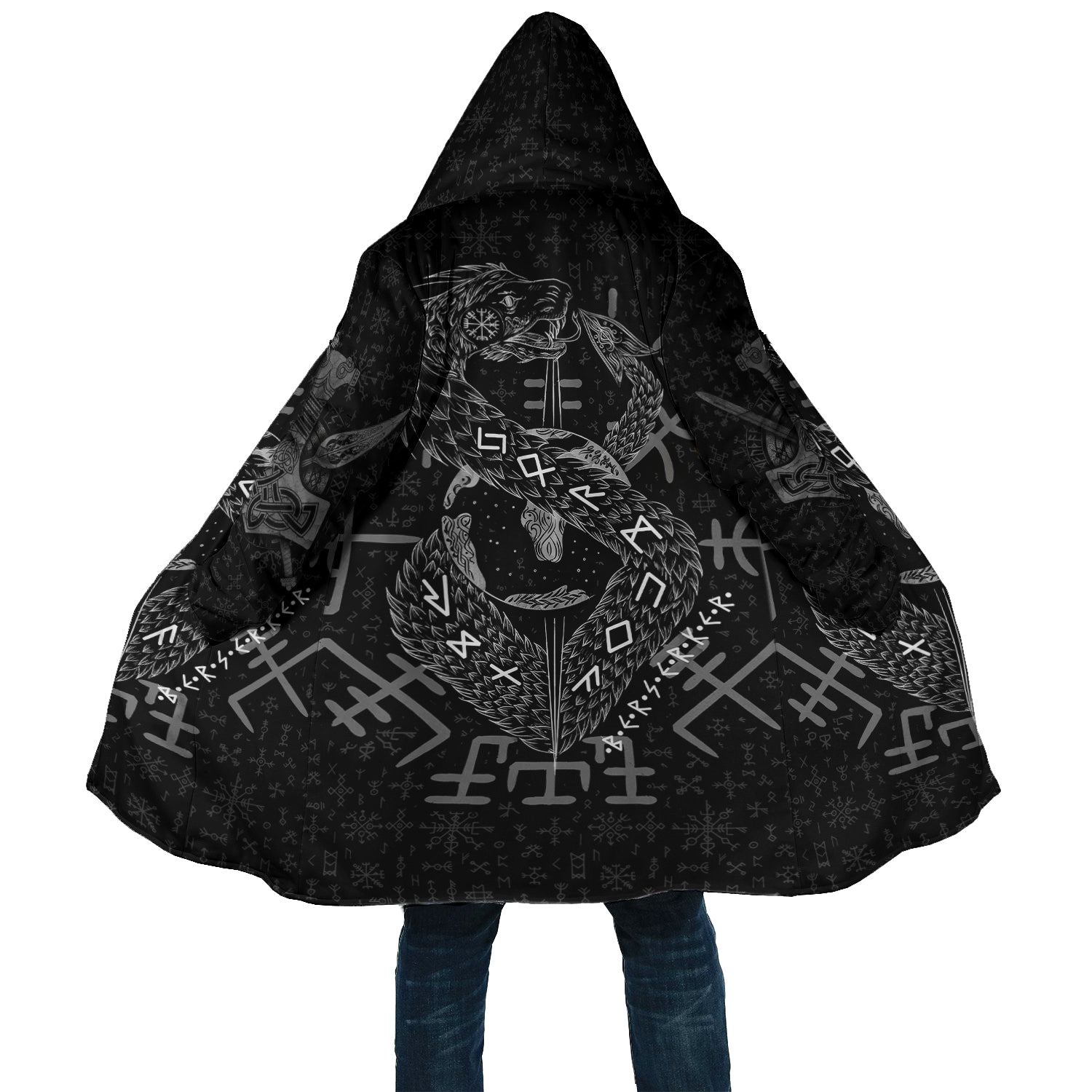 Jormungandr Berserker - Viking Hooded Cloak