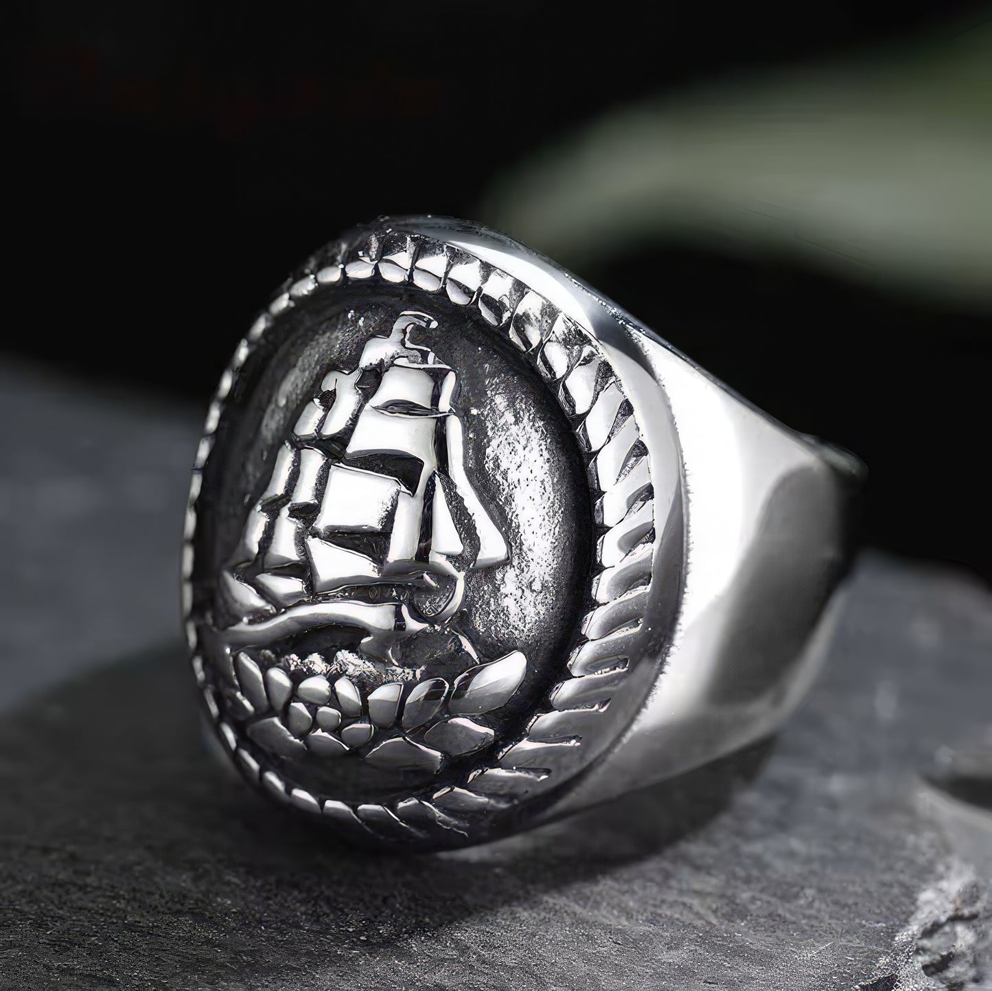 Gothic Viking Sailboat Ring