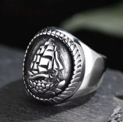 Gothic Viking Sailboat Ring