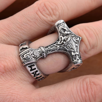 Odin's Hammer Viking Ring