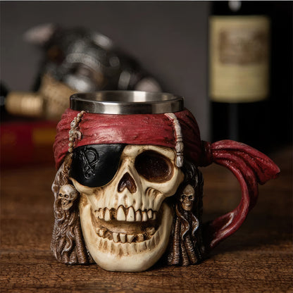 Viking Pirate Skull Beer Mug