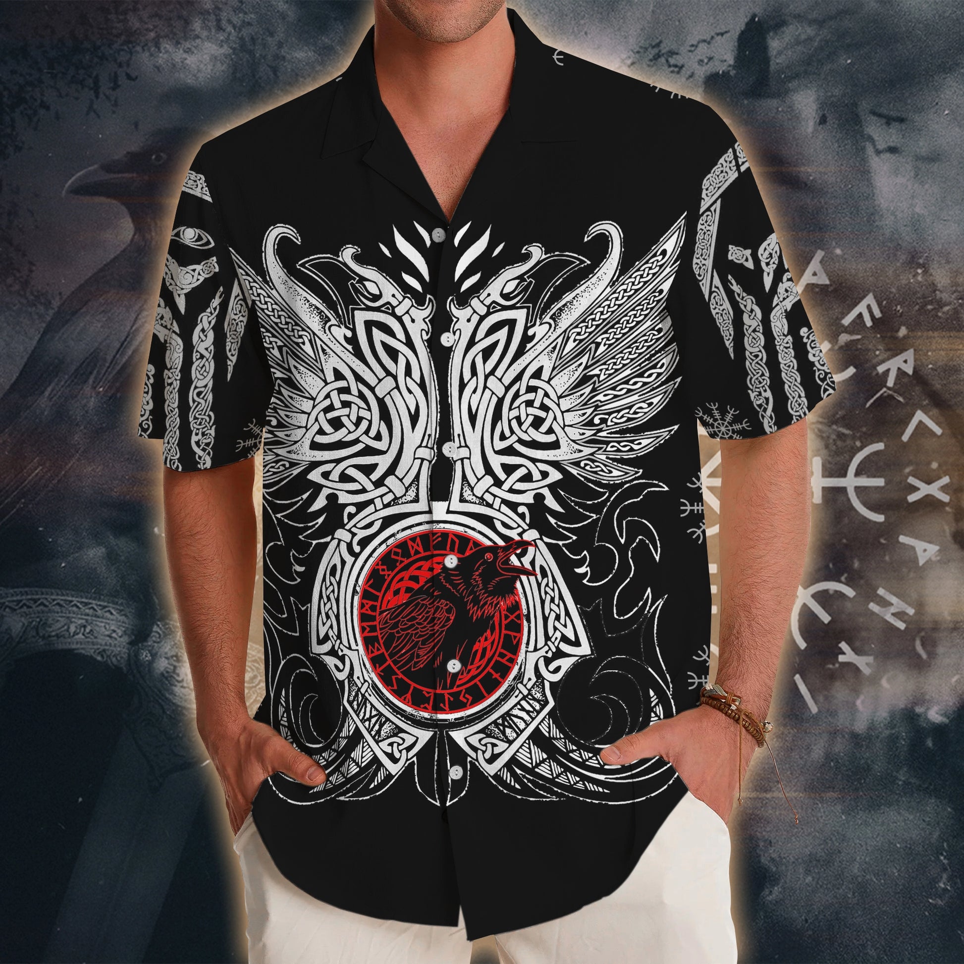 Norse Guardian Wings Hawaiian Shirt