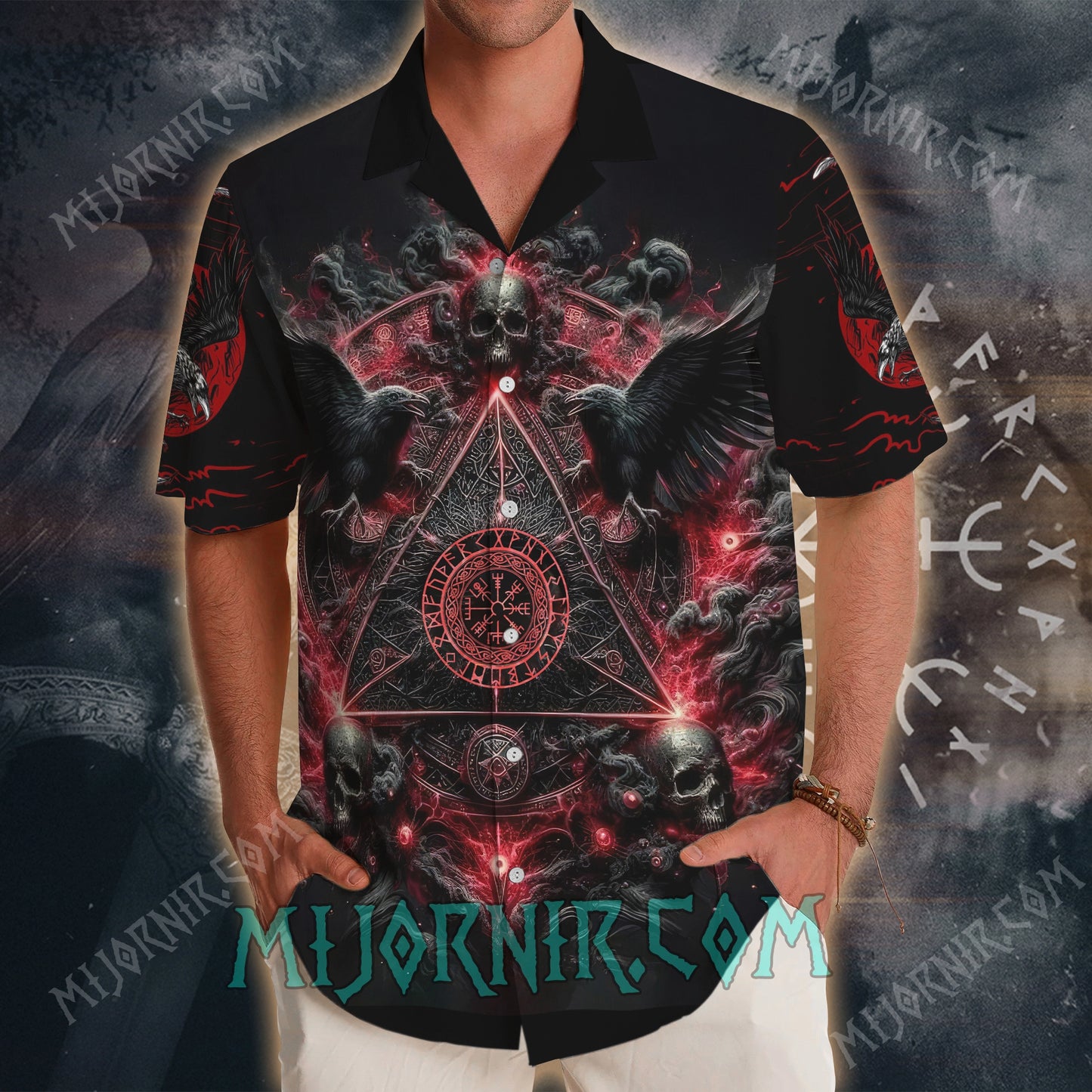 Raven Skull Sigil Viking – Hawaiian Shirt