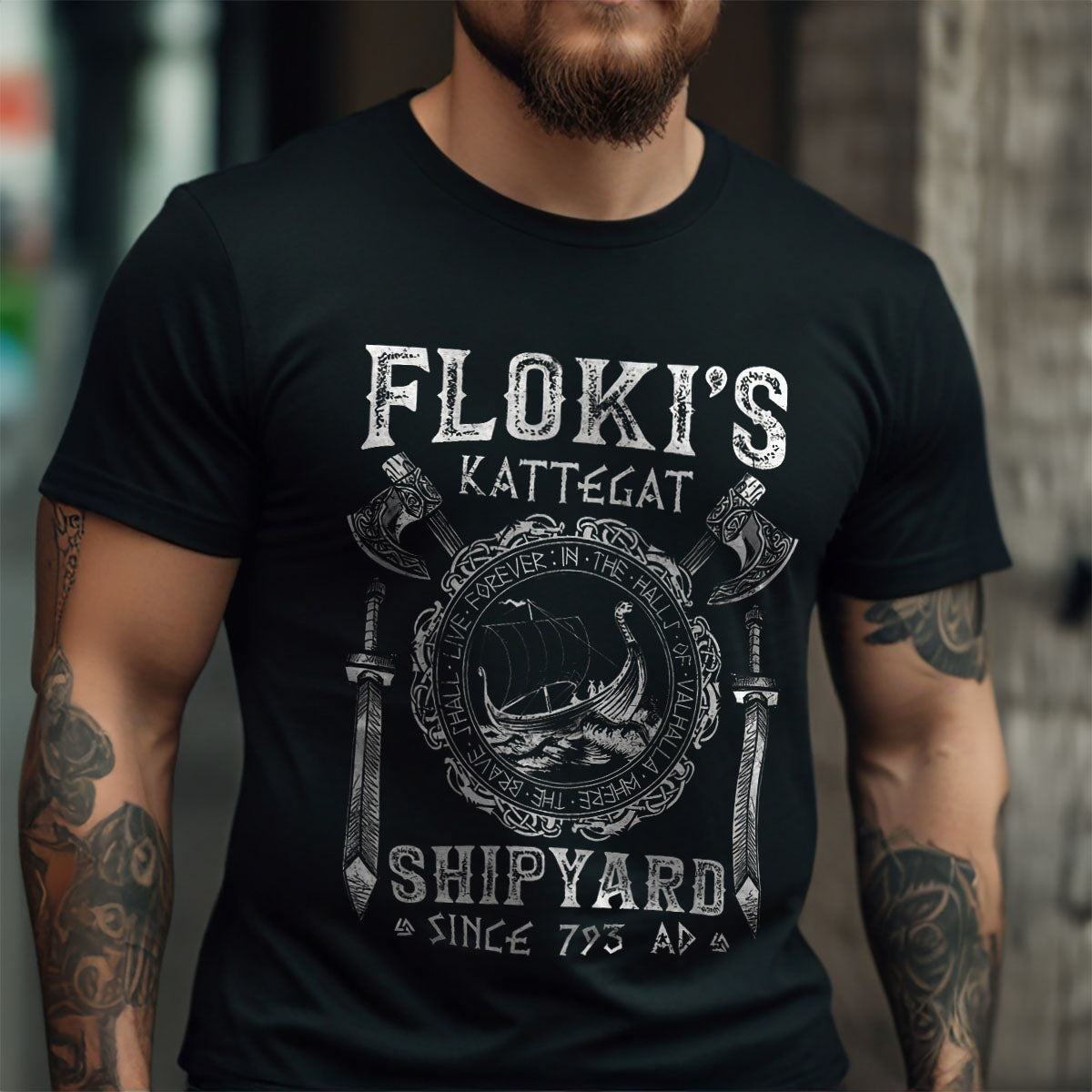 Mens Flokis Shipyar Viking T Shirt