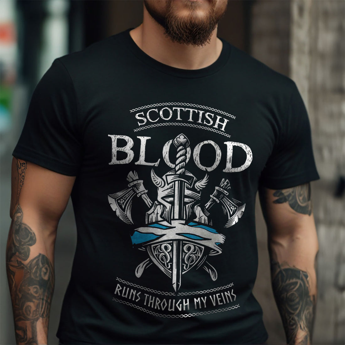 Scottish Blood Runs Viking T Shirt