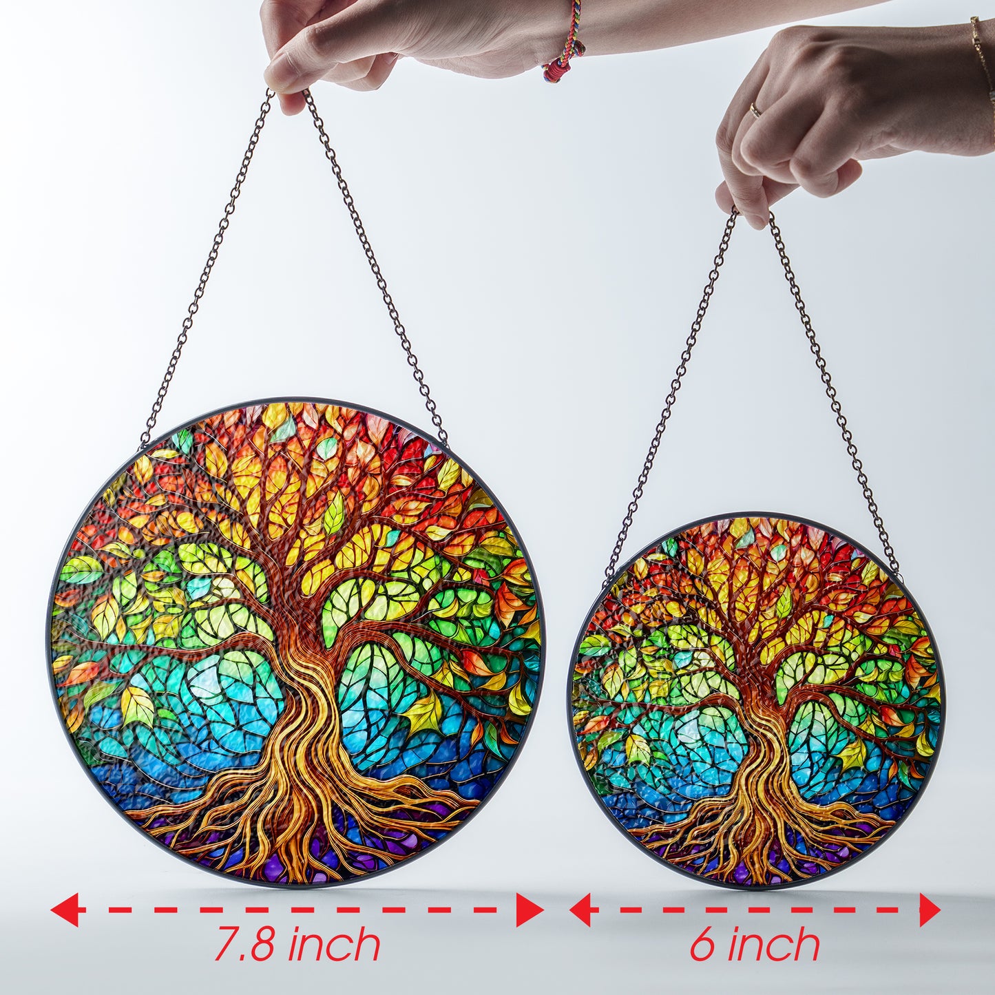 Yggdrasil Rainbow - Viking Stained Glass Hanging Ornament