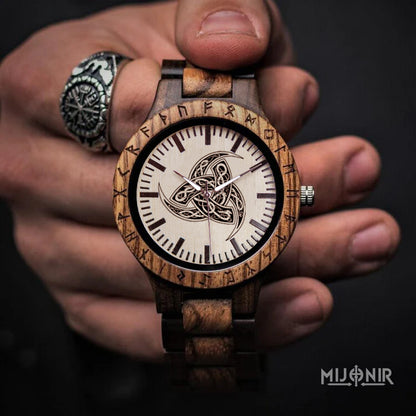 Viking Runic Wooden Watch