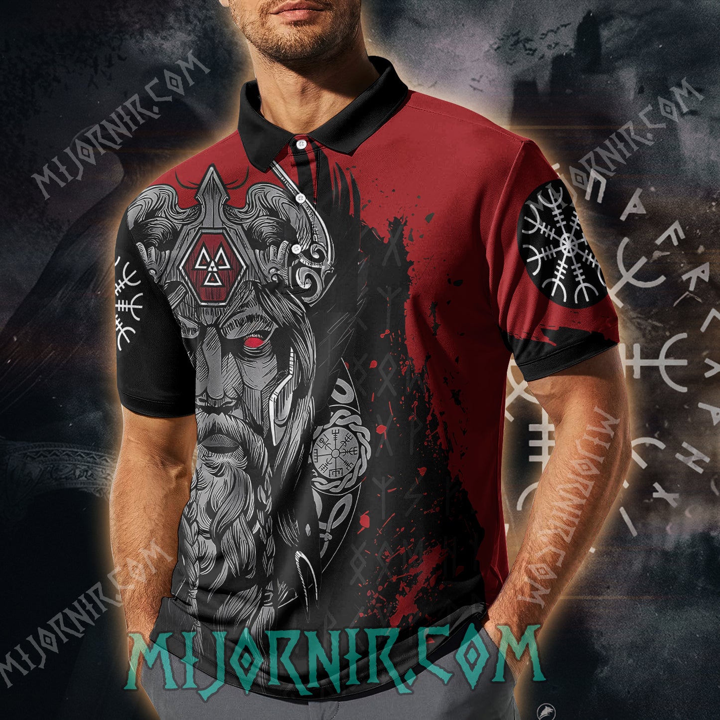 Crimson Odin Polo Shirt