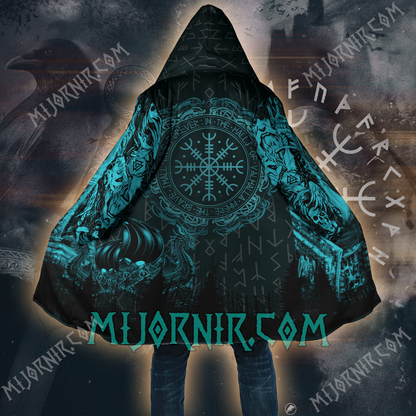 Helm of Awe & Valhalla Calling - Viking Hooded Cloak