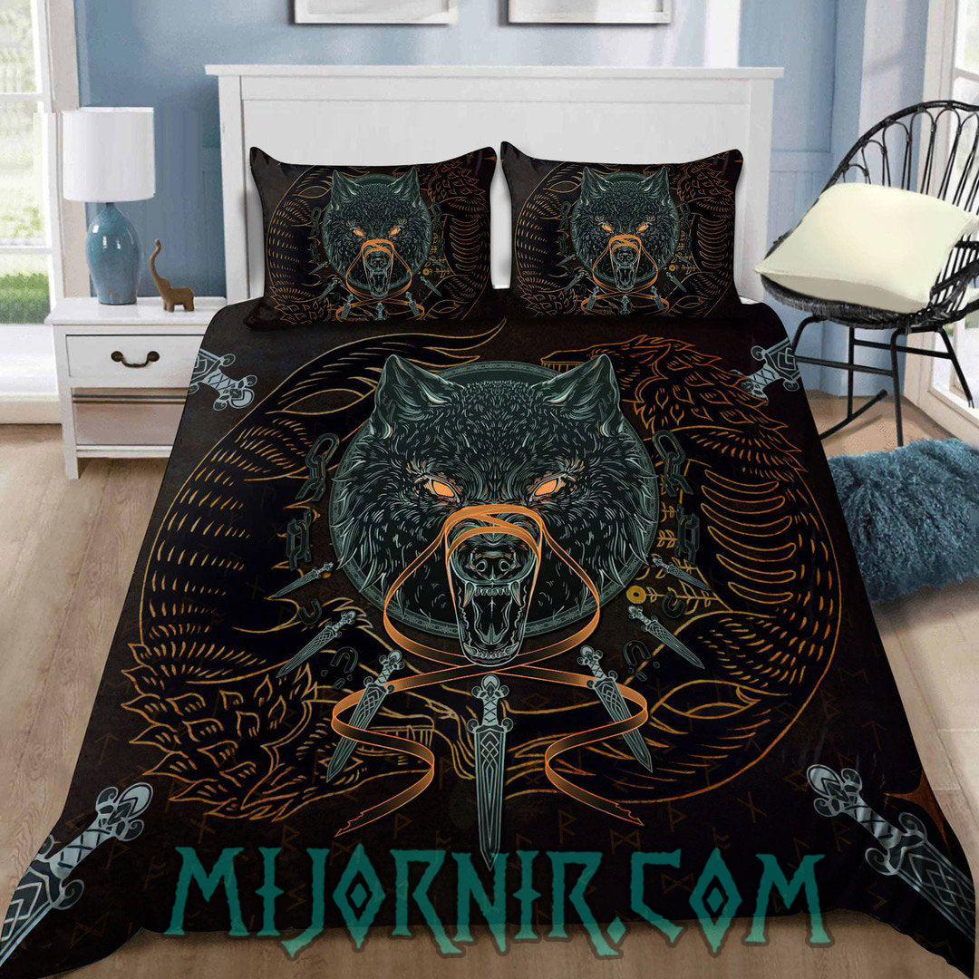 Fenrir's Wrath - Norse Legend Viking Duvet Cover