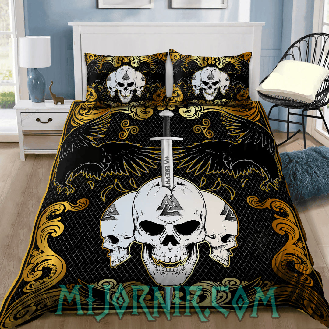 Raven Skull Guard - Viking Duvet Cover