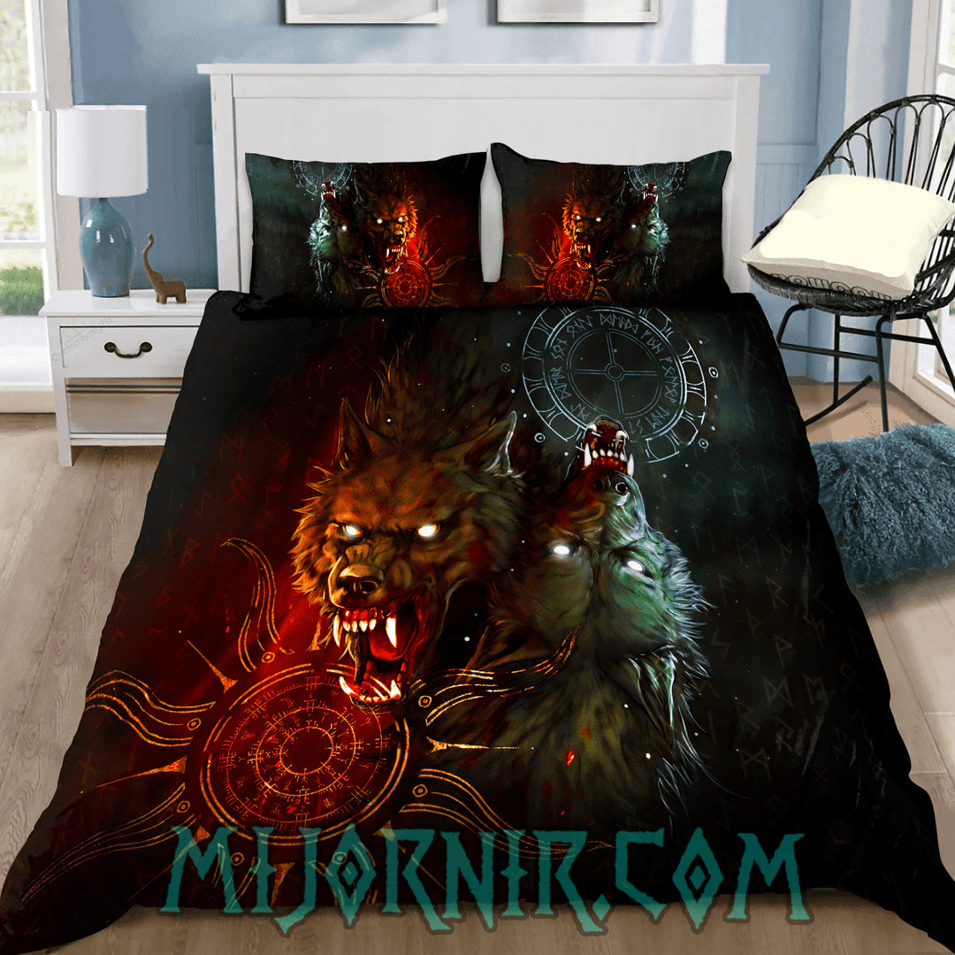 Fenrir's Fury - Viking Duvet Cover