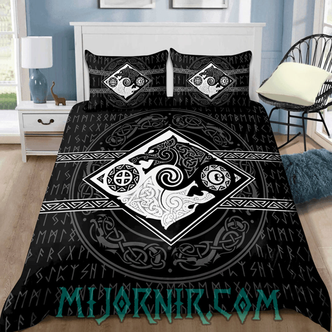 Jin Jang Wolf - Viking Duvet Cover