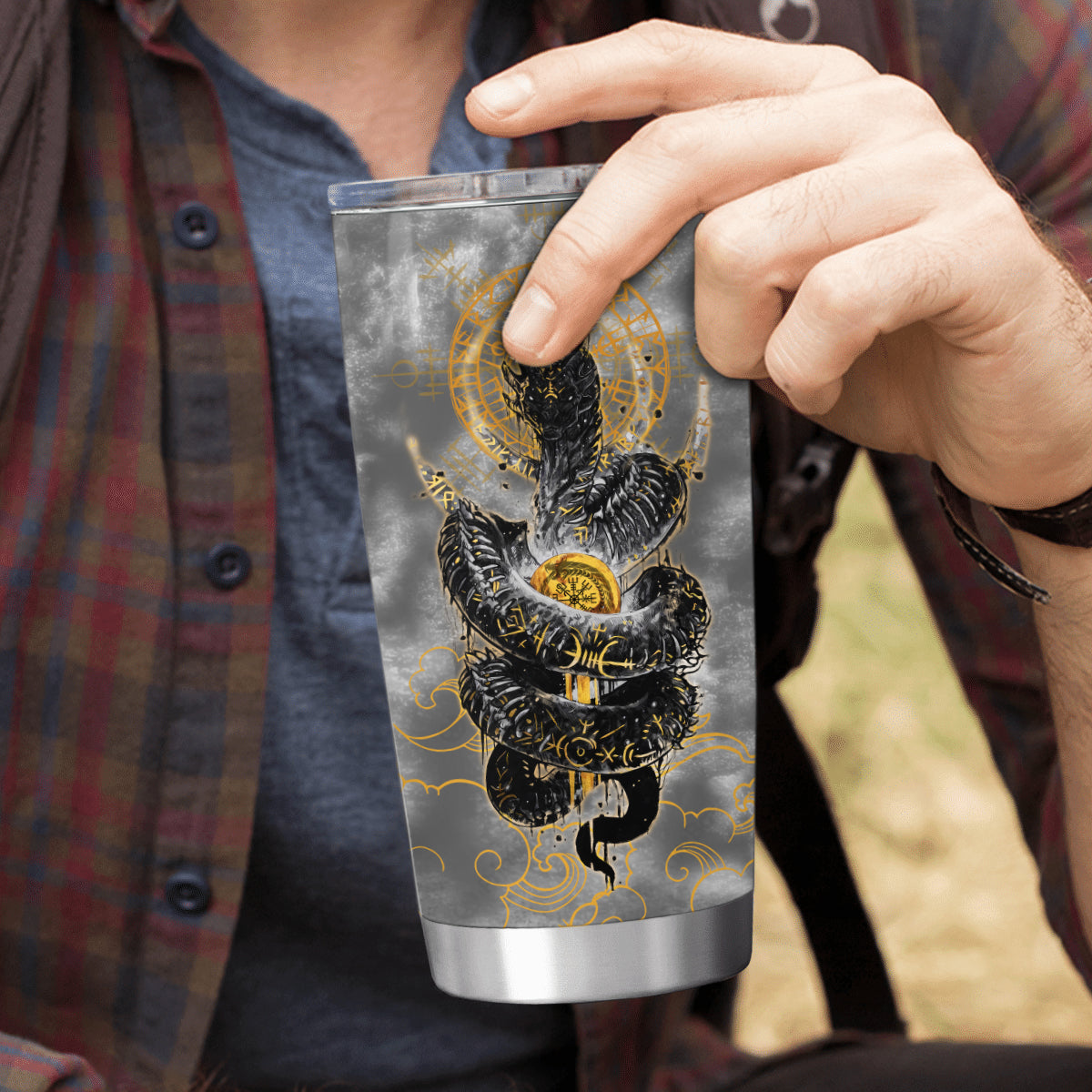 Golden Jormungandr - Viking Tumbler