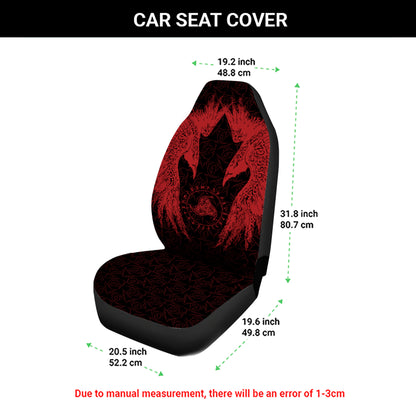 Red Huginn And Muninn - Viking Car Seat Cover