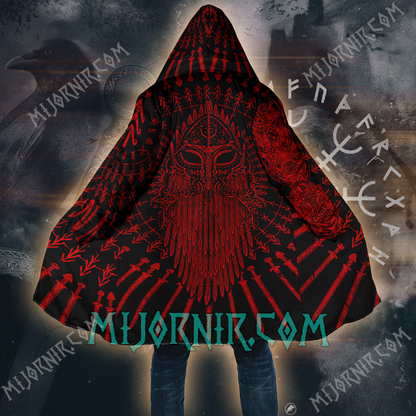 Viking Warrior's Mask & Blades - Viking Hooded Cloak