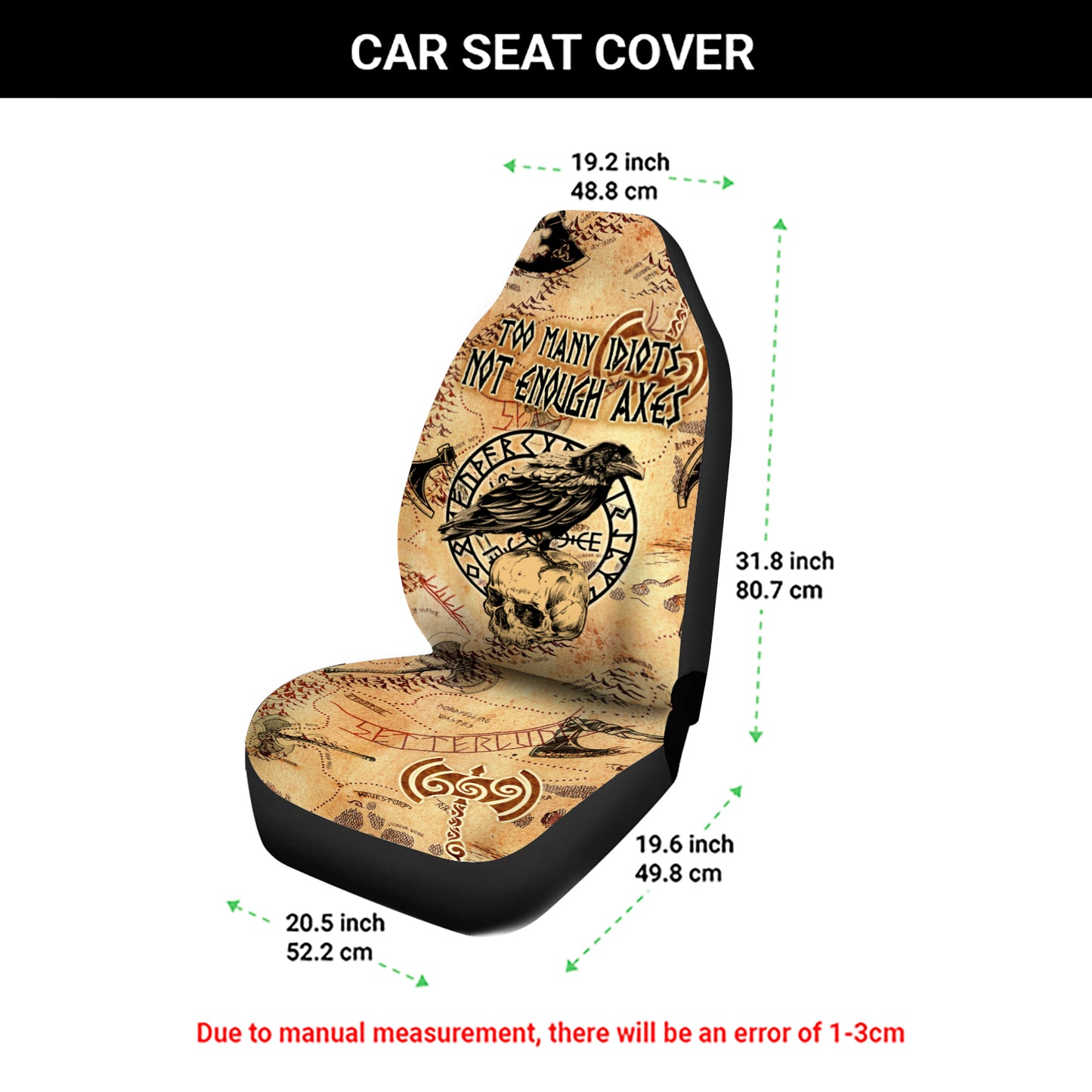 Too Many Idiots - Viking Car Seat Cover